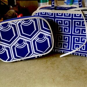 3/$15. Small travel case and zippered cosmetic bag